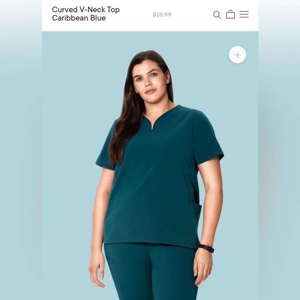 Mandala Curved V-Neck Scrub Top
